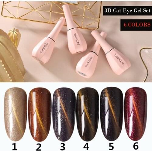 15ml Cat Eye Nail Gel Set UV LED Lamp Dryer With 6pcs Nail Gel Polish Kit Soak Off Set electric Nail drill For Nail Tools