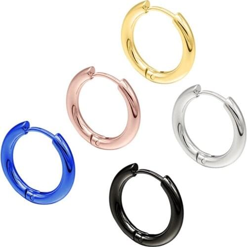 2pcs/lot Trendy Small Earrings Women Men Stainless Steel Circle Earing 2021 Anti-allergy Hoops Ear Ring Metal Female Accessories