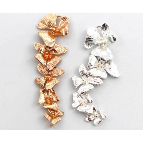Cascading Narcissus Flower Orchid Flowers Connectors Pendant Charms Brass Metal Findings DIY Crafts Jewelry Accessories