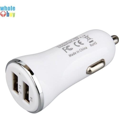 200pcs/lot 5V/2.1A Universal Dual USB Car Charger/halo Car Charger for iPhone 4S 5S 5C 5G Samsung S3 S4 HTC