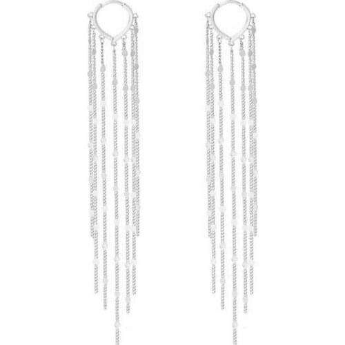 2021 New Fashion Long Metal Tassel Drop Earrings for Women Korean Sweet Lovely Heart Elegant Women Dangle Earrings Jewelry