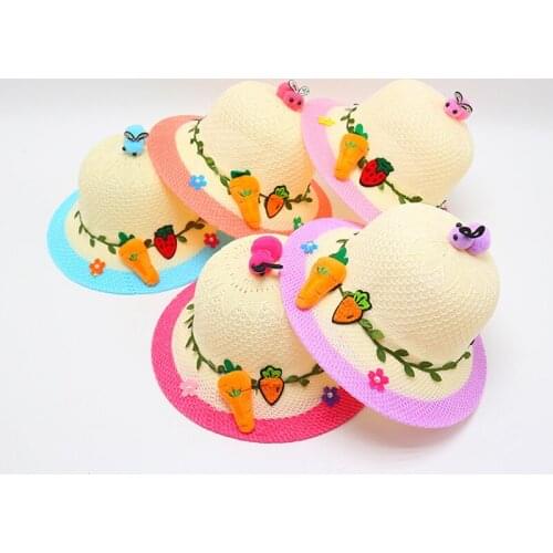 2021new Childrens straw hat spring and summer sun hat princess hat baby girl western style sun hat girl fisherman hat wholesale