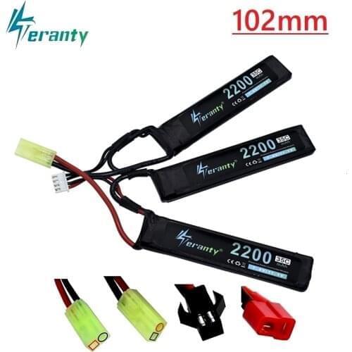 3-in-1) 2Pieces 3S Water Gun Lipo Battery 11.1V 2200mAh 35C 452096 For Mini Airsoft BB Air Pistol Electric Toys RC Parts 102mm
