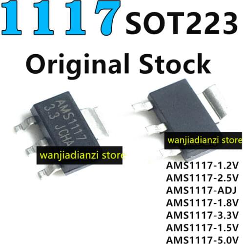 2PCS New and original AMS1117-3.3 AMS1117-3.3V SOT223 ADJ manostat chip step-down IC sot - 223 Integrated regulated power suppl
