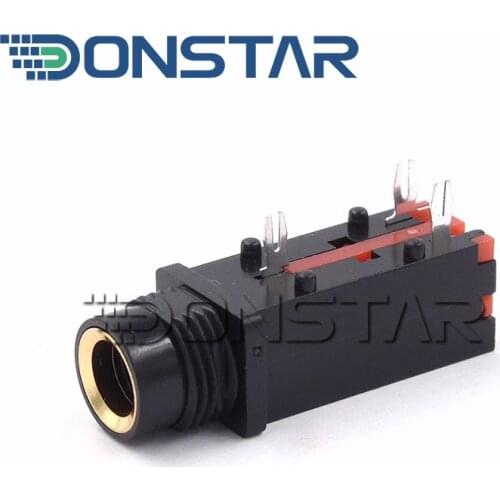 5PCS Audio Jack 6.35mm 2 pole 1/4 Inch 3Pin Mono Welding Line For Microphone Socket PCB 6.35 mm male plug