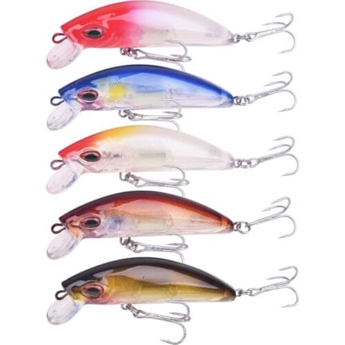 5pcs/Lot Mixed Colors Minnow Fishing Lure Set Sinking Wobblers For Pike/Trolling Rattling Baits Perch Artificial Hard Lures Kit