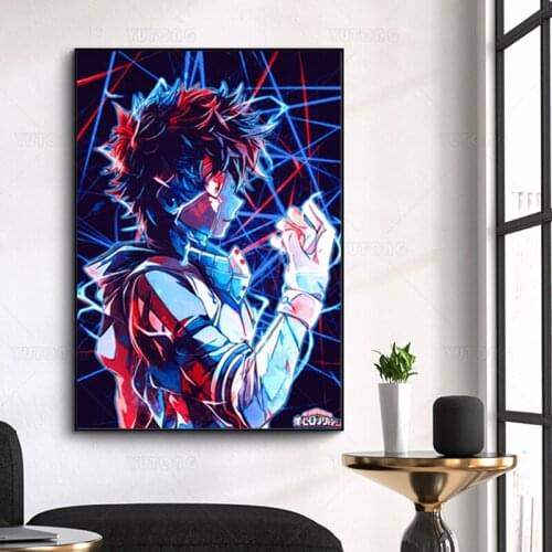Anime BNHA Deku Manga Poster Wall Art Pictures Decoration Prints for Living Kid Children Room Home Bedroom Decor Painting