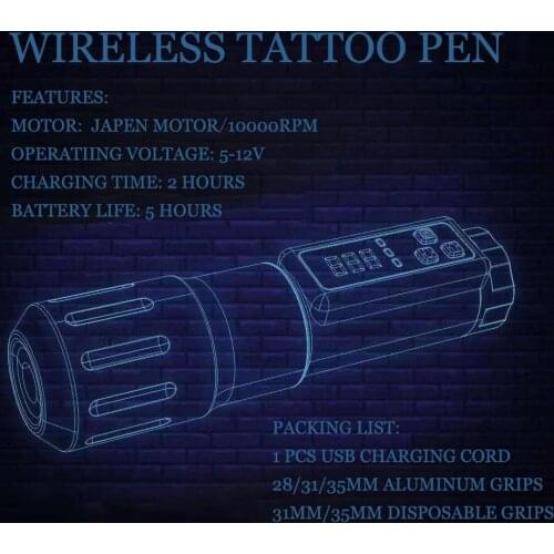 Wireless Tattoo Pen battery EZKABEIIOS tattoo gun TRILLIUM tattoo machine FREE SHIPPING