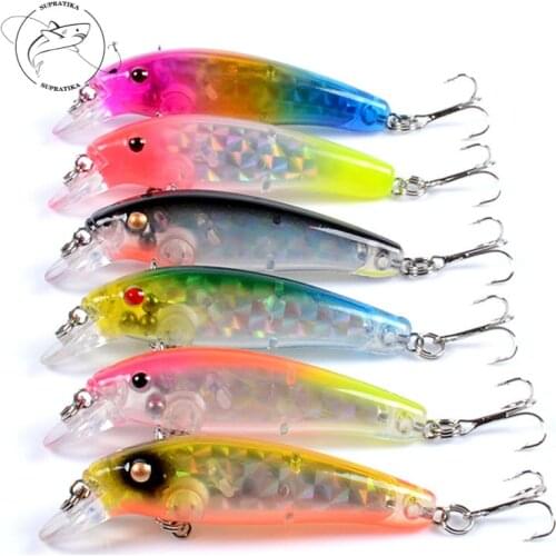 Bionic Bait 6pcs/set Artificial ABS Plastic Hard Bait 8 # 6.5g / 7cm With Sharp Three Hooks Anti-corrosion Swimbait Wobbler