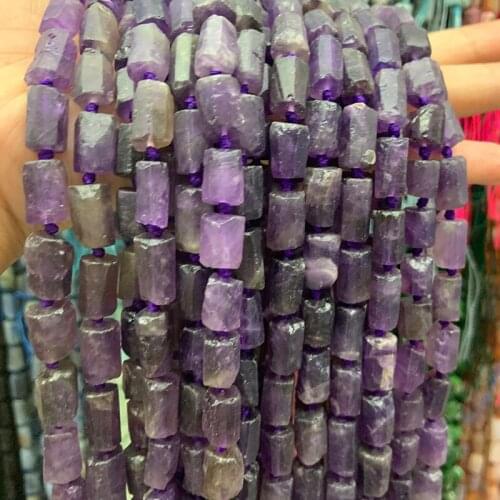 8x11mm Natural Purple Amethysts Beads Matte Frost Column Barrel Spacer DIY Loose Beads For Jewelry Making Beads Accessories Gift