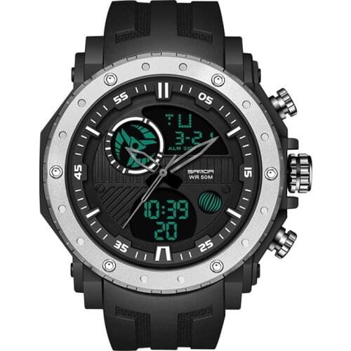 Dual Display Ourdoor Sport Mens Digital Watches LED Military Watch for Men Waterproof Wristwatches Clock Relogio Masculino