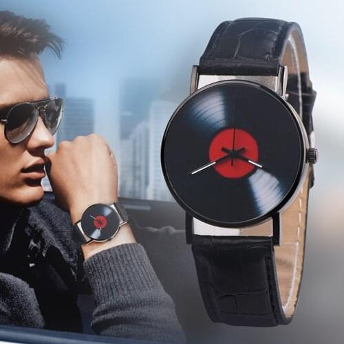 OTOKY Fashion Retro Watch Vinyl Records Watches Leather men watch mesh Alloy Mens watches Quartz Wrist men watch set reloj