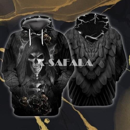 Skull- Santa Muerte Horror Halloween 3D Full Print Size Hoodie Man Women Harajuku Outwear Zipper Pullover Sweatshirt Unisex6