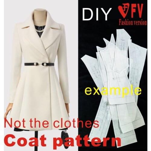 Double-breasted large lapel large swing coat coat garment 1:1 pattern sewing drawing BFY-152