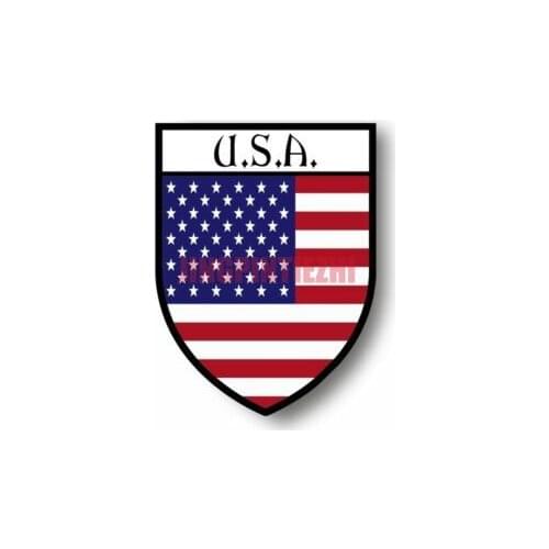 Personality Car Stickers Decal Souvenir Vinyl Car Shield Flag World Crest Usa United States Racing Motorcycle Helmet Stickers