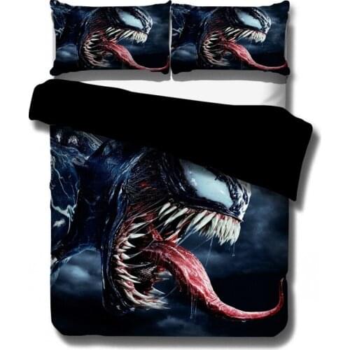 Marvel Superhero 3D bedding set venom Duvet Covers The Avengers Spiderman comforter bed sets bedclothes bed linen ( NO sheet )
