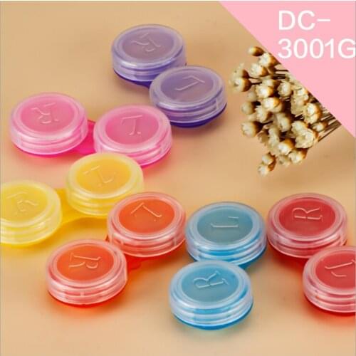 LIUSVENTINA Portable Wholesale Transparent Simple Contact Lens Case for Color Lenses Gift for Girls 20pcs/lot Random Mix Color