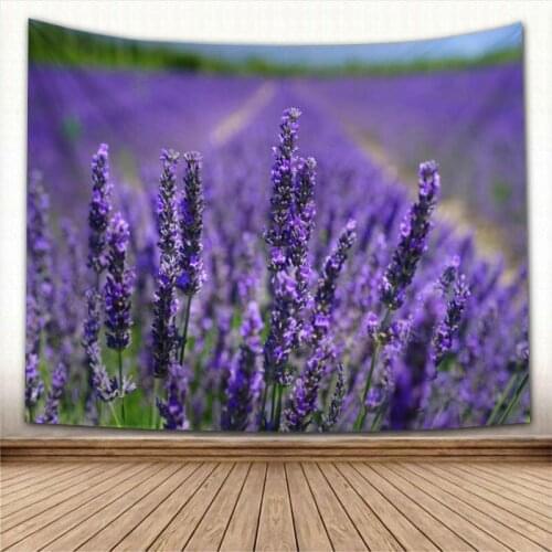 Nice Lavender Flower Tapestry Colorful Psychedelic Decorative Carpet Wall Fabric For Living Room Bedroom Tapestries Accessories
