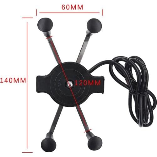 For Universal Motorcycle Mobile Phone Holder Mount Support With USB Charger 360 Degree Rotation use for Moto GPS bracker
