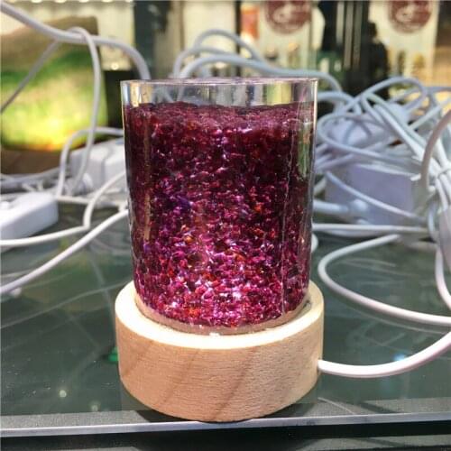 Creative Natural Garnet Crystal Stone Lamp Reiki Healing Bedroom Living Room Desk Table Light Home Decoration Gift