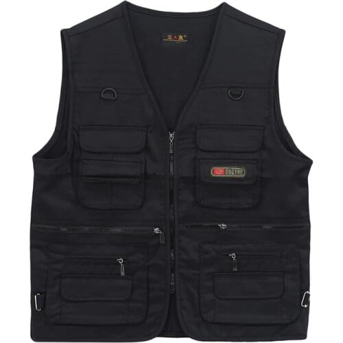 Mens Fishing Vest With Multi-Pocket Zip Outdoor Sport Fishing Life Travel Sport Jacket Fish Vest