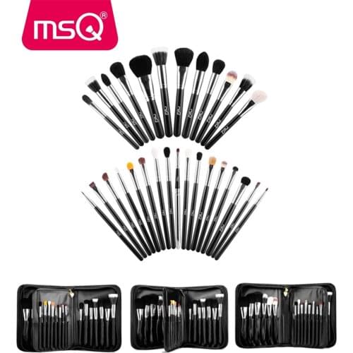 MSQ Pro Makeup Brushes Set 29pcs High Quality Animal Hair Foundation Powder Eyeshadow Make Up Brush Kit With PU Leather Case