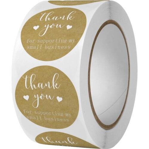 500pcs 4 kinds of design flowers thank you stickers for Kraft paper stickers scrapbooking packaging labels stationery stickers