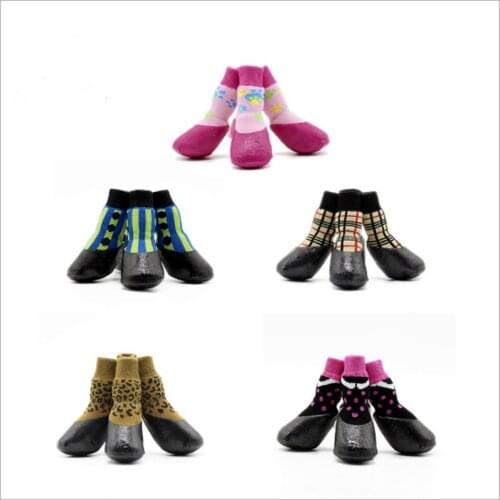 Small Large Dog Socks 4pcs Waterproof Pet Outdoor Socks Shoes Outdoor Training Anti Skid Shoes Easy To Clean Set Of Puppy socks