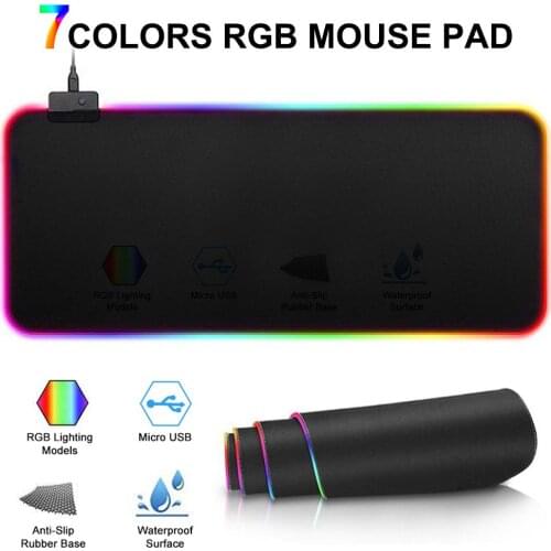 Gaming Mouse Pad RGB Large Mouse Pad Gamer Big Mouse Mat Computer Mousepad Led Backlight Surface Mause Pad Keyboard Desk Mat