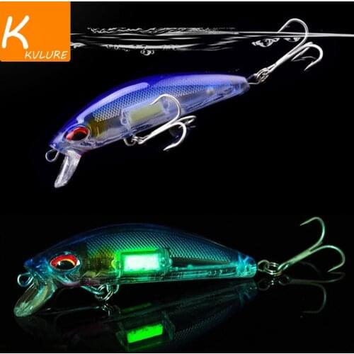 1Pcs 3D Eyes Luminous Minnow Fishing Lures 7cm 11.5g Jig Sinking Wobblers Hard Bait Artificial Crankbait Night Fishing Pesca