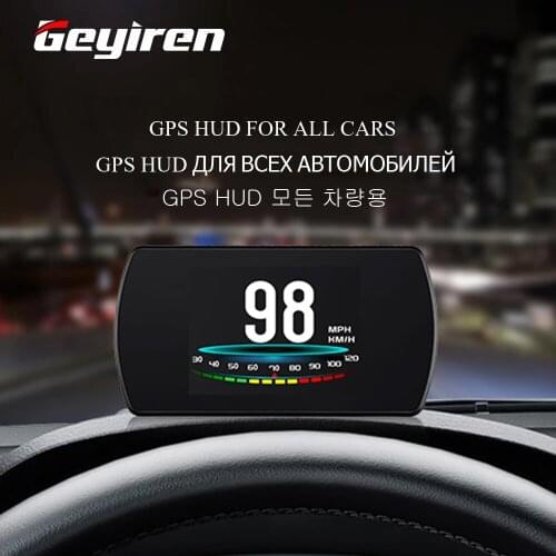 GEYIREN HUD T800 head up display Digital alarma de velocidad MPH KMH altitud pantalla proyector digital meter speedometer HUD