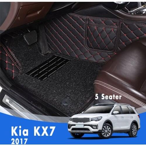 For Kia KX7 2017 (5 Seats) Luxury Double Layer Wire Loop Car Floor Mats Carpets Foot Pads Custom Auto Interior Accessories Cover