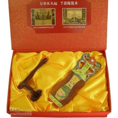 With Chinese charm boxwood handwork totally two dragons pla Rare!Guaranteed 100% handcrafted