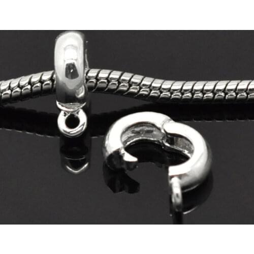 DoreenBeads Silver color Clip & Lock Bail Beads Fit European Charm 13x10mm,10PCs, New