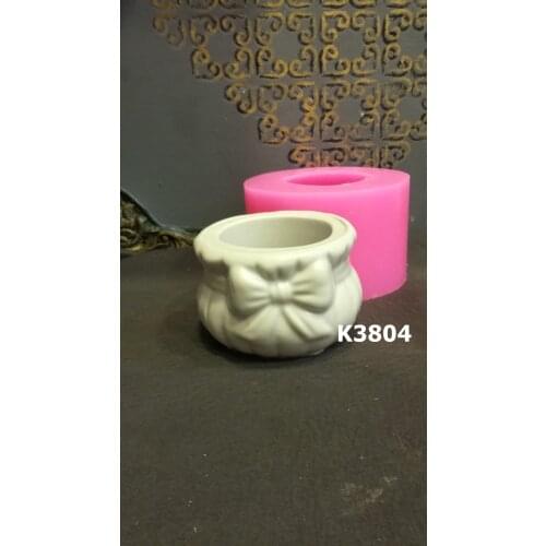 Bowtie flower pot silicone mold