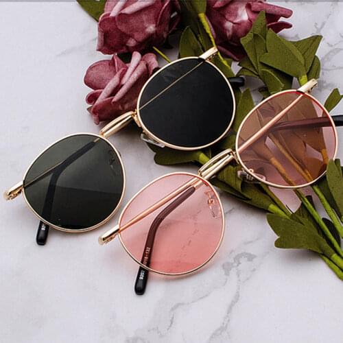 Clear Lens Metal Frame Sunglasses Retro Woman Yellow Black Male Mirror Sun Glasses Round Gold Polarized UV400 Driver Goggles