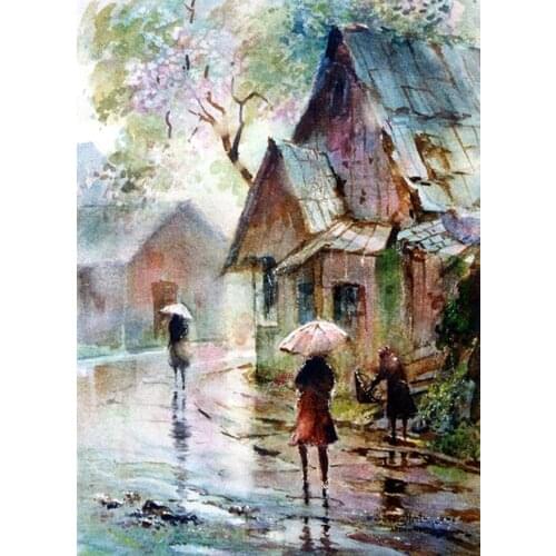 Top Customized Embroidery Down Pour Modern Trendy Cross Stitch Patterns with 100% Cotton Flosses & Free Shipping for Home Decor