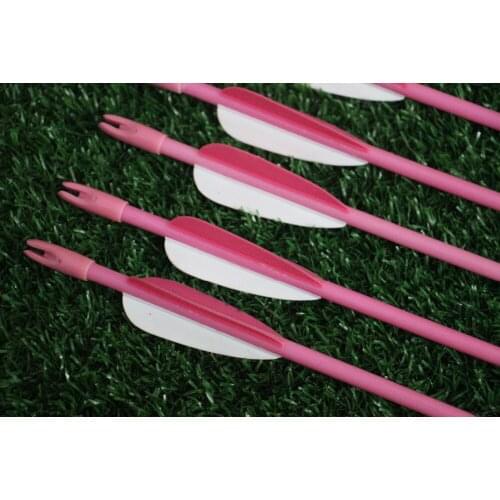 6Pcs New Pink Fiberglass Arrows 28" Girl Woman Type Riding Archery for Recurve Bow