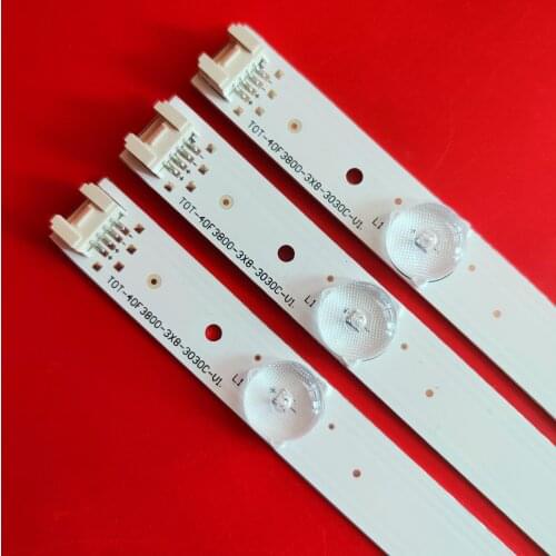 3pcs LED Backlight For T C L 40" TV L40F3303B L40F3301B L40F3800A bar strip TOT-40F3800-3X8-3030C-V1 screen LVF400SS0TE2V2