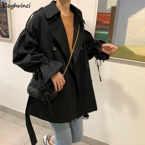 Trench Coat Women Solid Flare Sleeve British Style Solid Leisure Loose Womens Fashion Khaki Spring Autumn Outwear Quality Coats