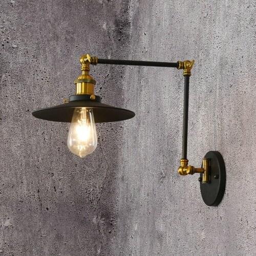 E27 Vintage Industrial Wall Lamp Loft Creative Swing Arm Sconce Balcony Stair Porch Restaurant Bar Bedroom Wall Light Home Light