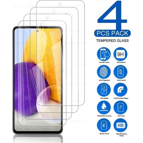 4PCS Tempered Glass for Samsung Galaxy A 12 32 42 52 72 A02 A02S A12 A32 A42 A52 A72 5G 9H Premium Screen Protectors Film Cover