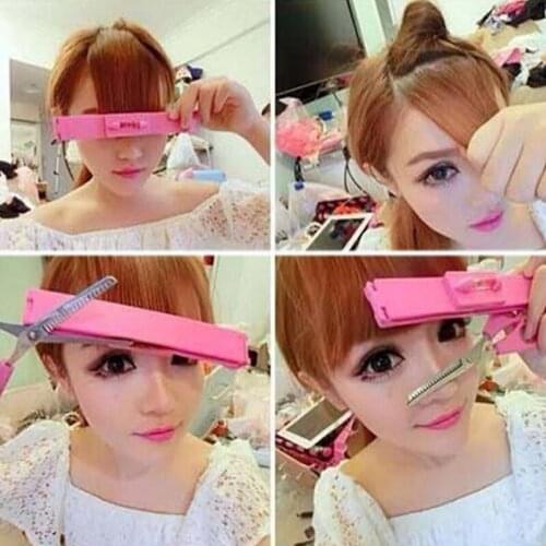 DIY Women Hair Trimmer Fringe Cut Tool Clipper Comb Guide For Cute Hair Bang Level Ruler Hair Accessories