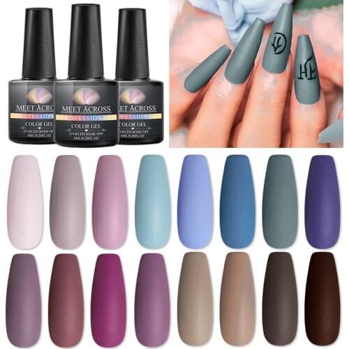 Winter Dark Color Nail Gel Polish Varnish Soak Off Matte Top Coat Color UV LED Gel Varnish DIY Nail Art Manicure Gel Nail Polish