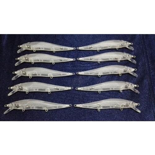 10pcs Unpainted Minnow Hard Baits Fishing Lure Body 4 1/2 Inch 7/16 OZ Blank lures JS#8180
