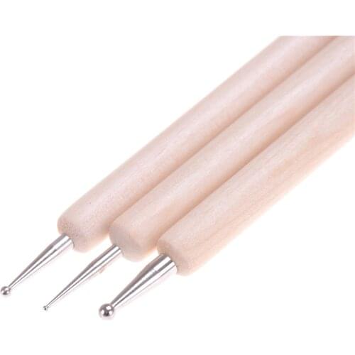 3Pcs Embossing Pattern Clay Sculpting Modeling Making Pottery Ceramic Tools Ball Styluses Tool For Polymer Clay Tool Kit