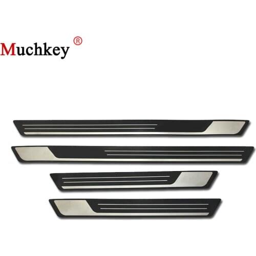 For Skoda Octavia A5 A7 2007 2008 2009 2010 2011 2012 2013 2014 Car Door Sill Scuff Plate Welcome Pedal Stainless Steel 4pcs