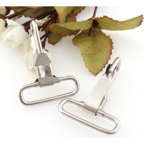 6pcs Metal Snap hook 39mm Luggage bag Dog buckle Bag hanger Lobster Clasp Silver DIY Sewing handmade Accessories