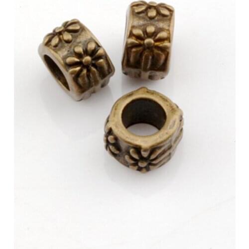 66 Pcs Ancient Bronze Style Carved Loose Zinc Alloy Beads Spacer Charms Fit 5mm Cord 1488