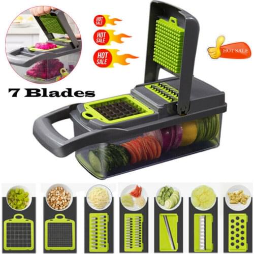 NEW 7 in 1 Multifunction Vegetable Cutter Food Slicer Dicer Nicer Vegetable Fruit Peeler Chopper Cutter Carrot Cheese Grater